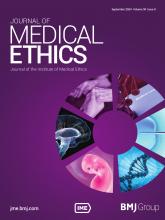 Journal of Medical Ethics: 50 (9)